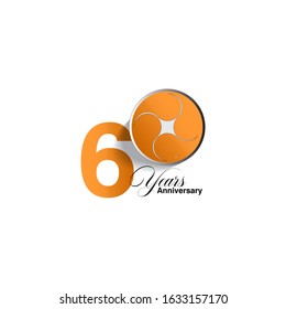 60 Year Anniversary Vector Template Design Illustration