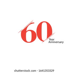 60 Year Anniversary Vector Template Design Illustration