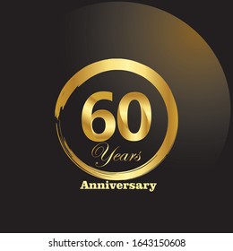 60 Year Anniversary Vector Template Design Illustration