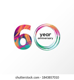 60 Year Anniversary Vector Template Design Illustration