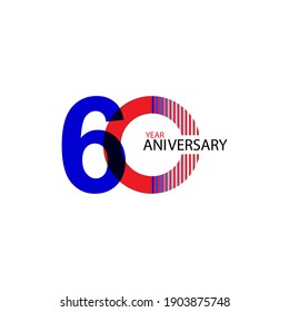 60 Year Anniversary Vector Template Design Illustration