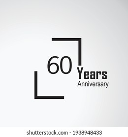 60 Year Anniversary Vector Template Design Illustration box