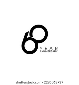60 Year Anniversary Vector Template Design Illustration, Template Icons, Year Icons Vector