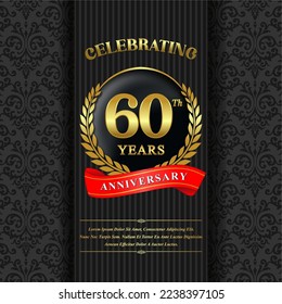 60 year celebration anniversary logo vector isolated on black background