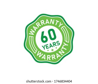 60 year warranty icon isolated on white background