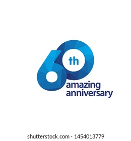 60 Years Amazing Anniversary Celebration Vector Template Design Illustration