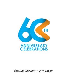 60 Years Anniversary Celebrating Vector Template Design Illustration