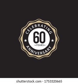 60 Years Anniversary Celebrating Vector Template Design Illustration