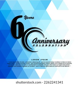 60 Years anniversary celebration 3d vector template design illustration