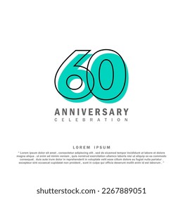 60 Years anniversary celebration 3d vector template design illustration