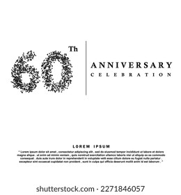 60 Years anniversary celebration 3d vector template design illustration