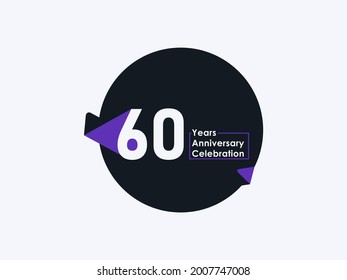 60 Years Anniversary Celebration badge with banner image isolated on white background