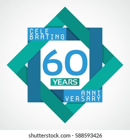60 Years Anniversary Celebration Design.
 svg