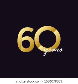 60 Years Anniversary Celebration Gradient Vector Template Design Illustration