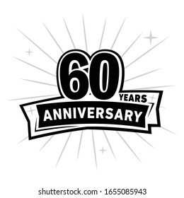 60 years anniversary celebration logo. 60th design template. Vector and illustration.