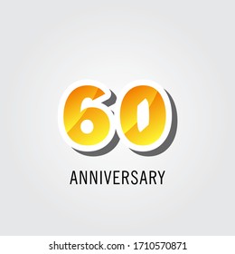 60 Years Anniversary Celebration Logo Vector Template Design Illustration