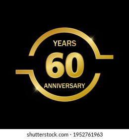 60 years anniversary celebration logo vector template design illustration