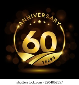 60 years anniversary, Anniversary celebration logo design. vector template illustration