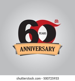 60 Years Anniversary Celebration Logo Design Stock Vector (Royalty Free ...