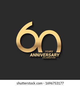 60 Years Anniversary Celebration Logotype Elegant Stock Vector (Royalty ...