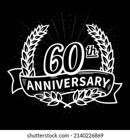 60 years anniversary celebration logotype. 60th anniversary logo. Vector and illustration.