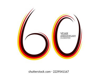 60 years anniversary celebration logotype colorful line vector, 60th birthday logo, 60 number design, Banner template, logo number elements for invitation card, poster, t-shirt. graphic design