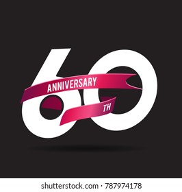 60 years anniversary celebration logotype black background svg