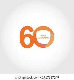 60 Years Anniversary Celebration. Number Vector Template Design Illustration. Eps10