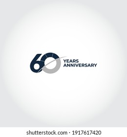 60 Years Anniversary Celebration. Number Vector Template Design Illustration. Eps10