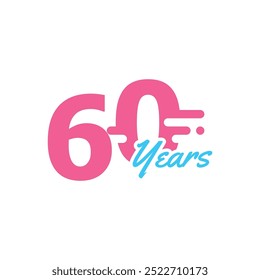 60 Years Anniversary Celebration Number Fun Design Collection