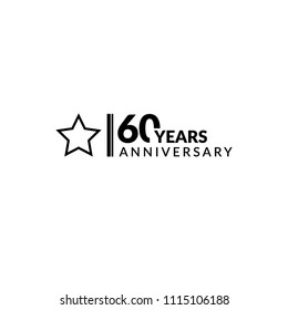 60 Years Anniversary Celebration Simple Logo