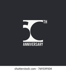 60 Years Anniversary celebration simple design. silhouette number inside white box vector illustration. logo type