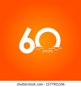 60 Years Anniversary Celebration Sunset Gradient Vector Template Design Illustration