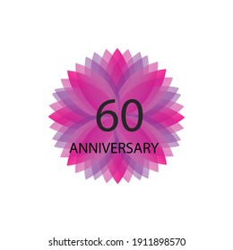 60 years anniversary celebration template vector design illustration