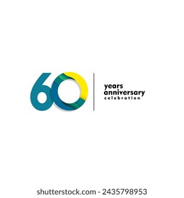 Ilustración de diseño de plantilla de celebración de 60 años