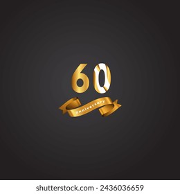60 years anniversary celebration template design illustration