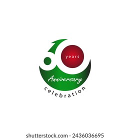 60 years anniversary celebration template design illustration