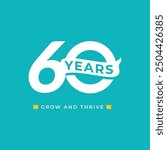 60 Years Anniversary Celebration Vector Template Design Illustration