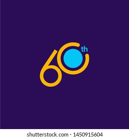 60 Years Anniversary Celebration Vector Template Design Illustration