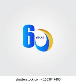 60 Years Anniversary Celebration Vector Template Design Illustration