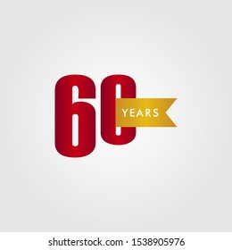 60 Years Anniversary Celebration Vector Template Design Illustration
