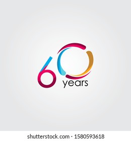 60 Years Anniversary Celebration Vector Template Design Illustration