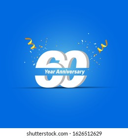 60 Years Anniversary Celebration Vector Template Design Illustration