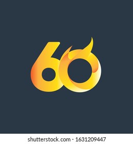 60 Years Anniversary Celebration Vector Template Design Illustration