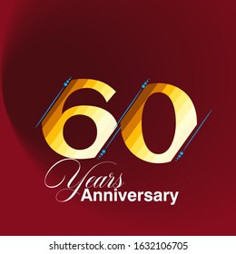 60 Years Anniversary Celebration Vector Template Design Illustration