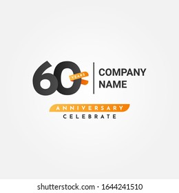 60 Years Anniversary Celebration Vector Illustration Template Design