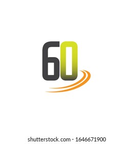 60 Years Anniversary Celebration Vector Template Design Illustration