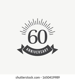 Ilustración de diseño de plantillas vectoriales de celebración de 60 años
