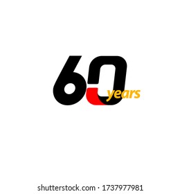 60 Years Anniversary Celebration Vector Template Design Illustration