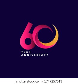 Ilustración de diseño de plantillas vectoriales de celebración de 60 años